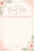 Wedding guest list